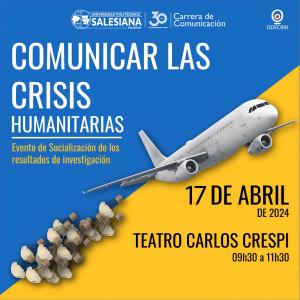 Afiche promocional del Comunicar las Crisis Humanitaria